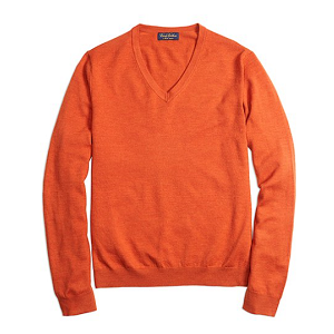Saxxon Wool V-Neck Sweater - Orange